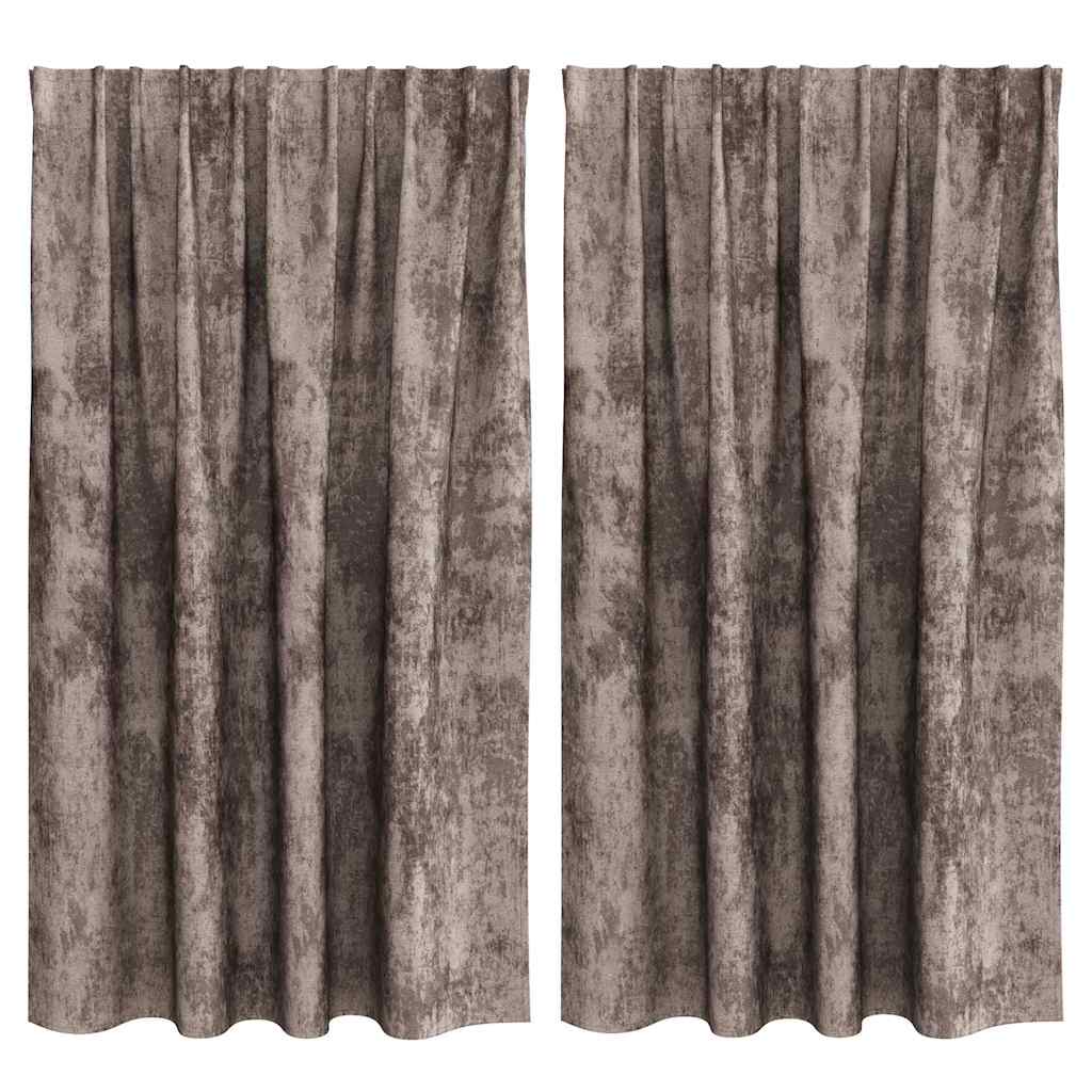 Velvet Gordijnen 2 pcs Cappuccino 140 x 140 cm Fluweel is nu te koop bij PeponiXL, paradijselijk wonen!