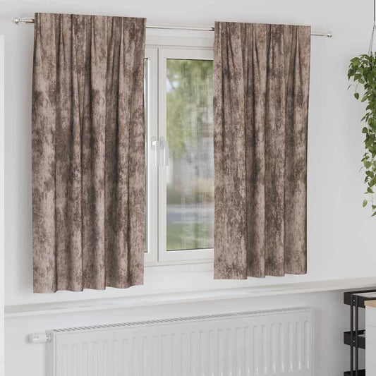 Velvet Gordijnen 2 pcs Cappuccino 175 x 140 cm Fluweel is nu te koop bij PeponiXL, paradijselijk wonen!