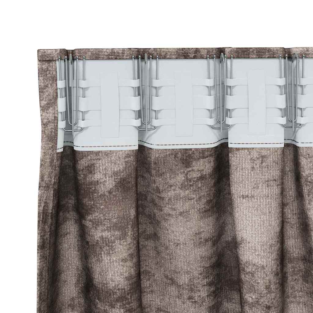Velvet Gordijnen 2 pcs Cappuccino 260 x 140 cm Fluweel is nu te koop bij PeponiXL, paradijselijk wonen!