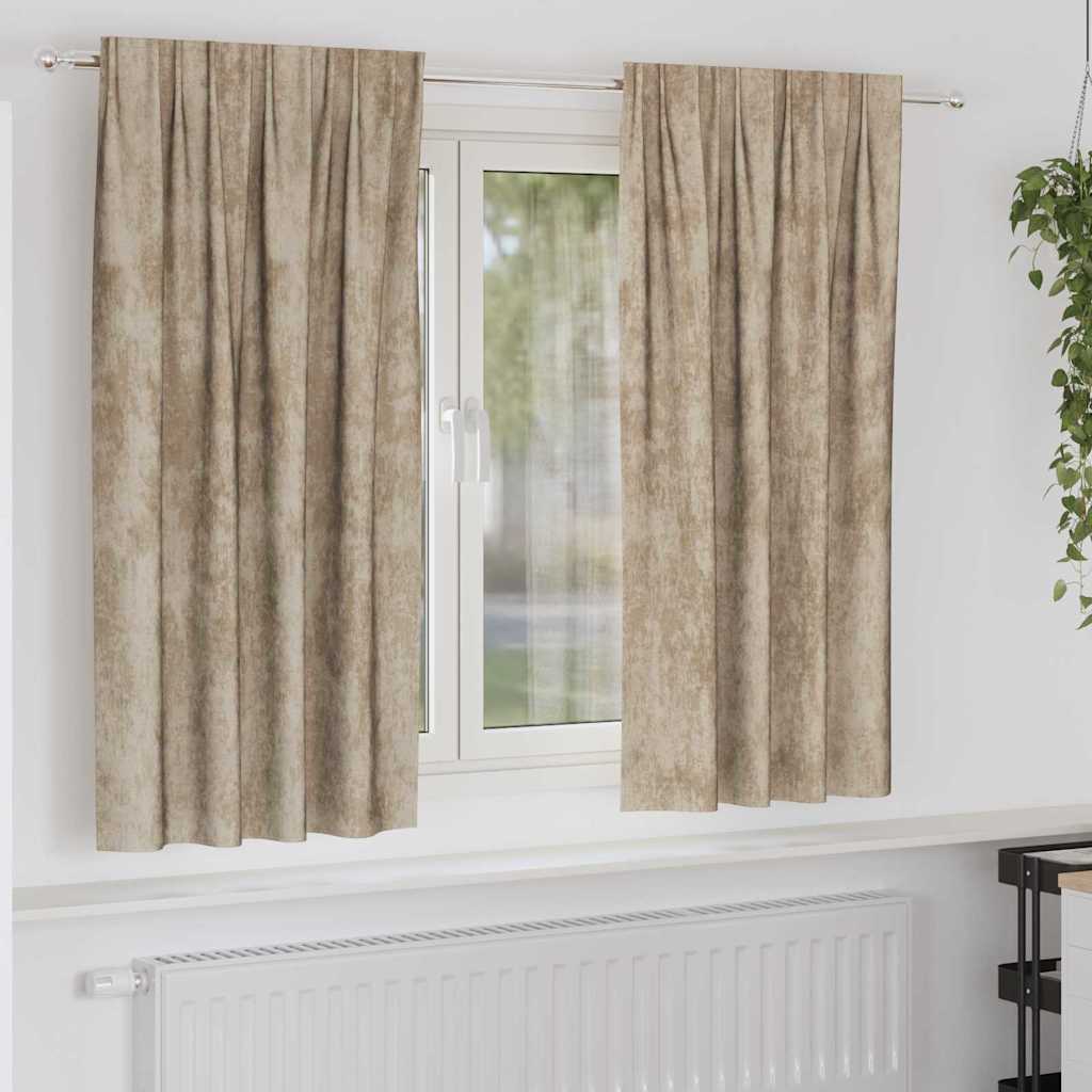 Velvet Gordijnen 2 pcs champagne 175 x 140 cm Fluweel is nu te koop bij PeponiXL, paradijselijk wonen!