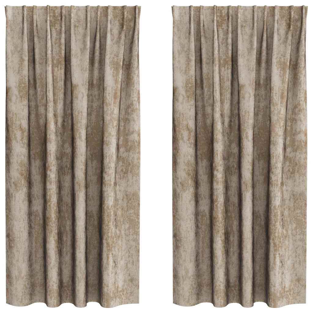 Velvet Gordijnen 2 pcs champagne 175 x 140 cm Fluweel is nu te koop bij PeponiXL, paradijselijk wonen!