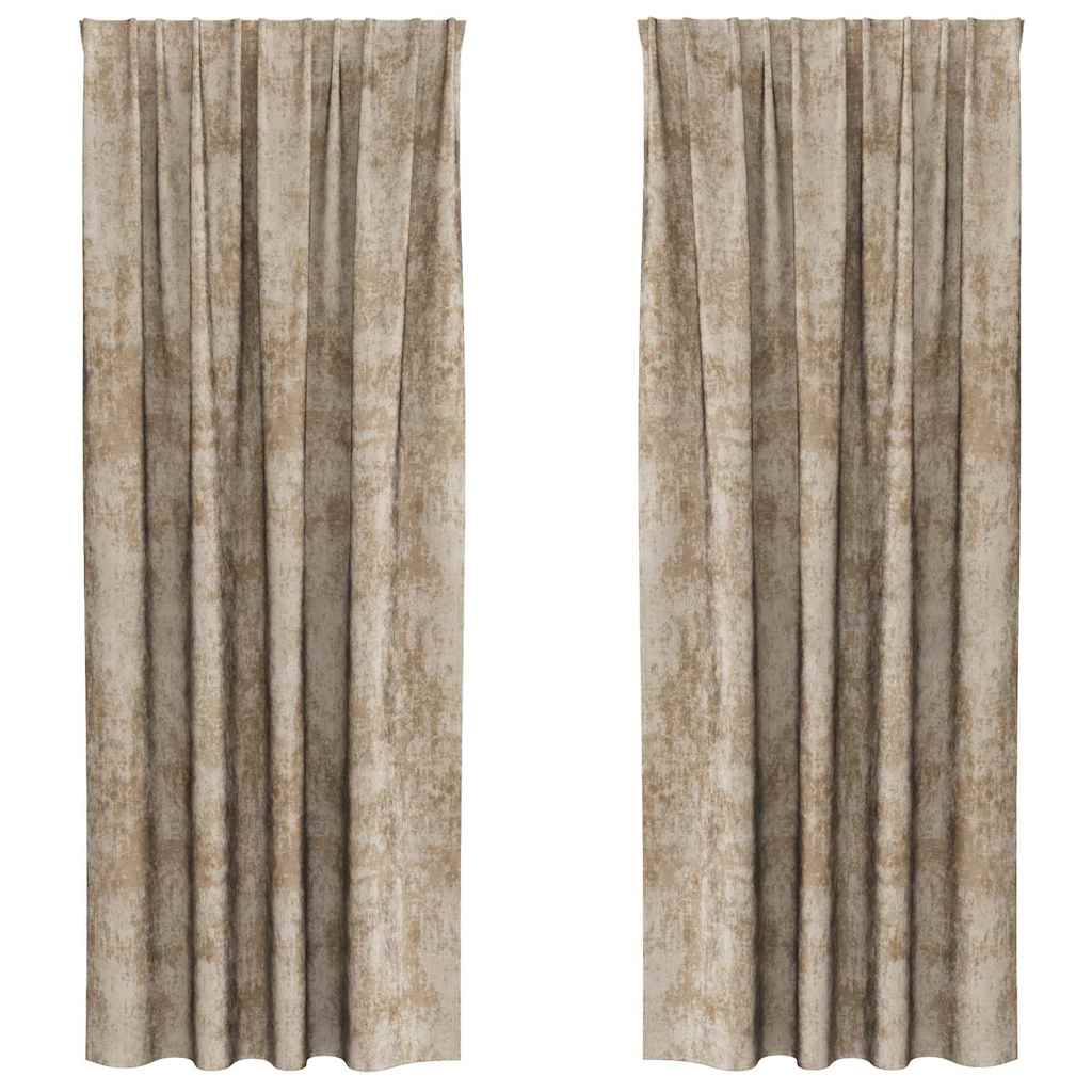 Velvet Gordijnen 2 pcs champagne 225 x 140 cm Fluweel is nu te koop bij PeponiXL, paradijselijk wonen!