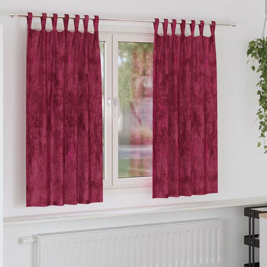 Velvet Gordijnen 2 pcs Wijnrood 175 x 140 cm Fluweel is nu te koop bij PeponiXL, paradijselijk wonen!