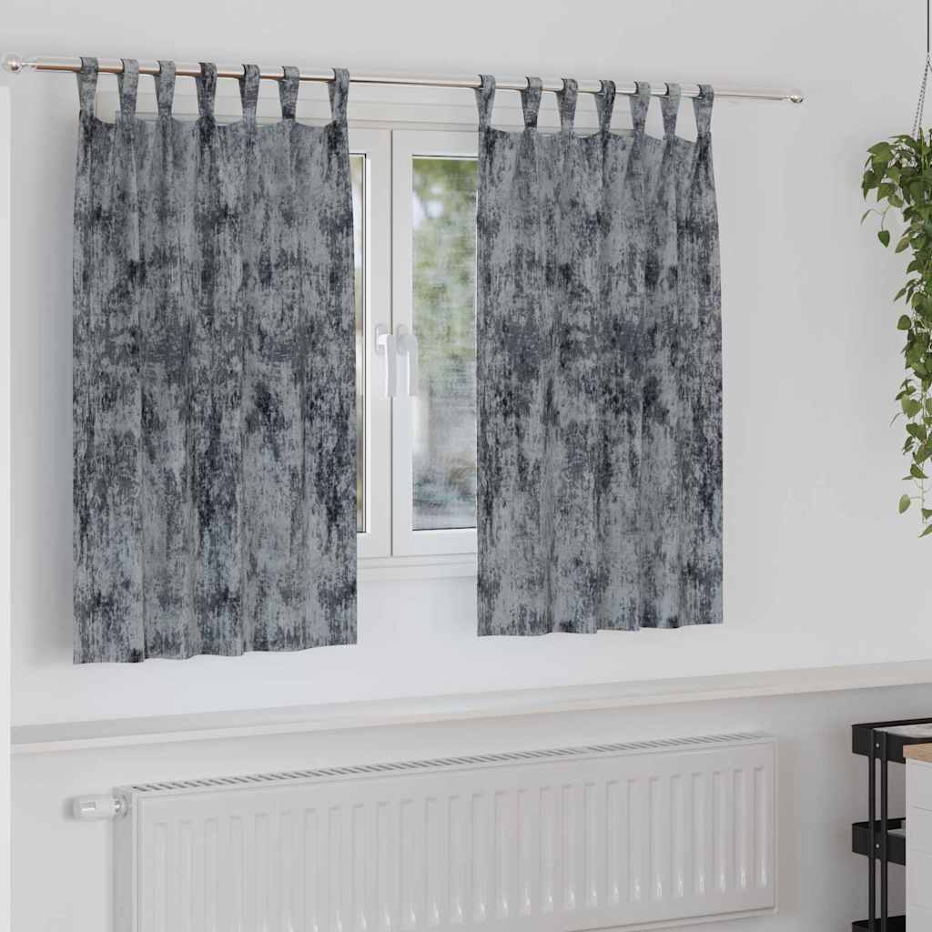 Velvet Gordijnen 2 pcs Zilvergrijs 140 x 140 cm Fluweel is nu te koop bij PeponiXL, paradijselijk wonen!
