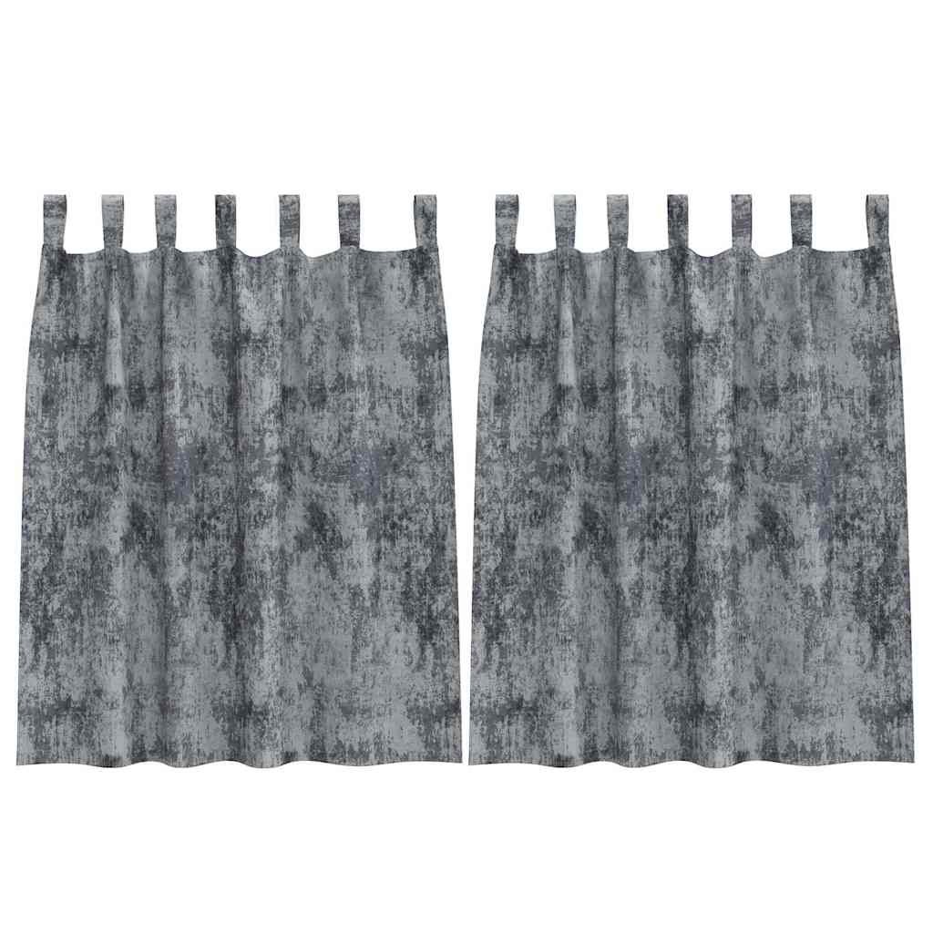 Velvet Gordijnen 2 pcs Zilvergrijs 140 x 140 cm Fluweel is nu te koop bij PeponiXL, paradijselijk wonen!