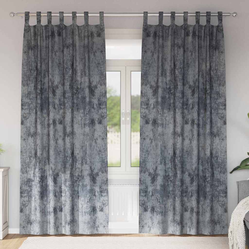 Velvet Gordijnen 2 pcs Zilvergrijs 225 x 140 cm Fluweel is nu te koop bij PeponiXL, paradijselijk wonen!