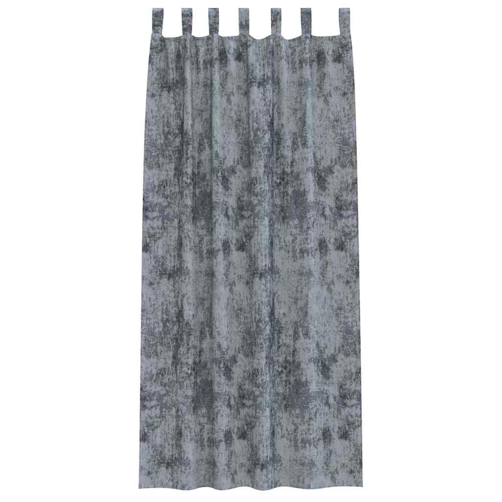 Velvet Gordijnen 2 pcs Zilvergrijs 225 x 140 cm Fluweel is nu te koop bij PeponiXL, paradijselijk wonen!
