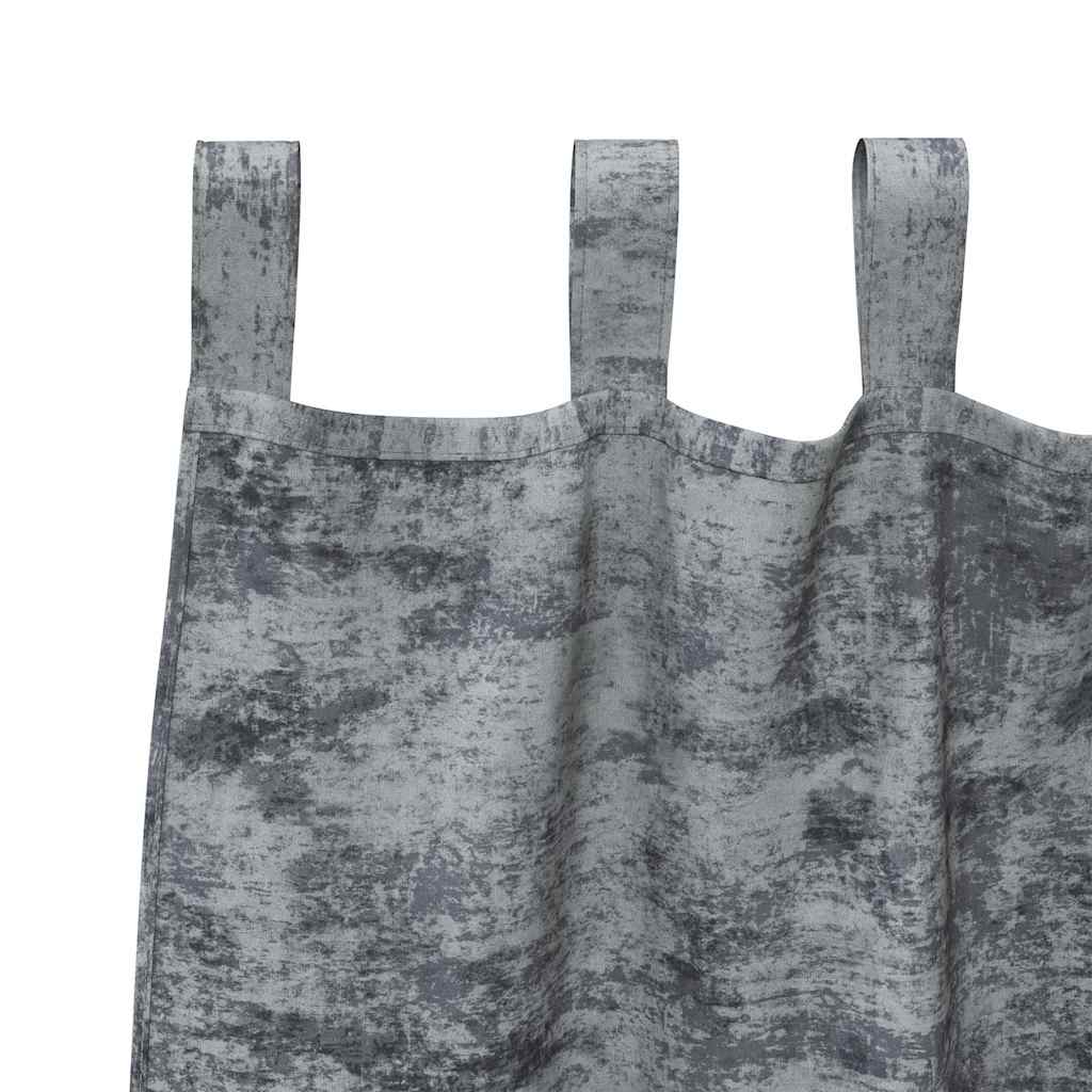 Velvet Gordijnen 2 pcs Zilvergrijs 245 x 140 cm Fluweel is nu te koop bij PeponiXL, paradijselijk wonen!
