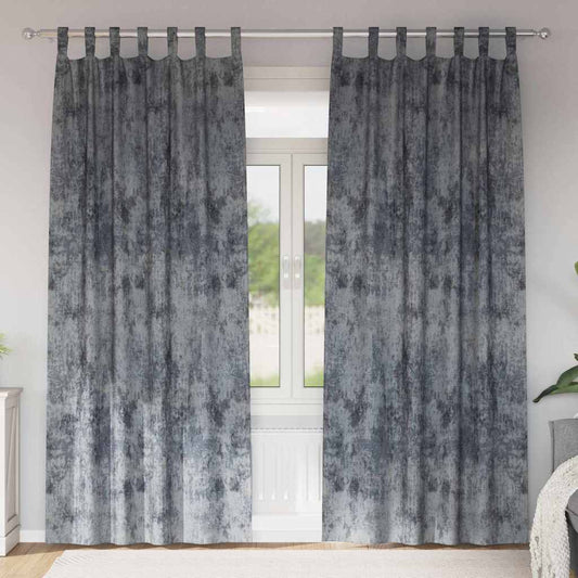 Velvet Gordijnen 2 pcs Zilvergrijs 245 x 140 cm Fluweel is nu te koop bij PeponiXL, paradijselijk wonen!