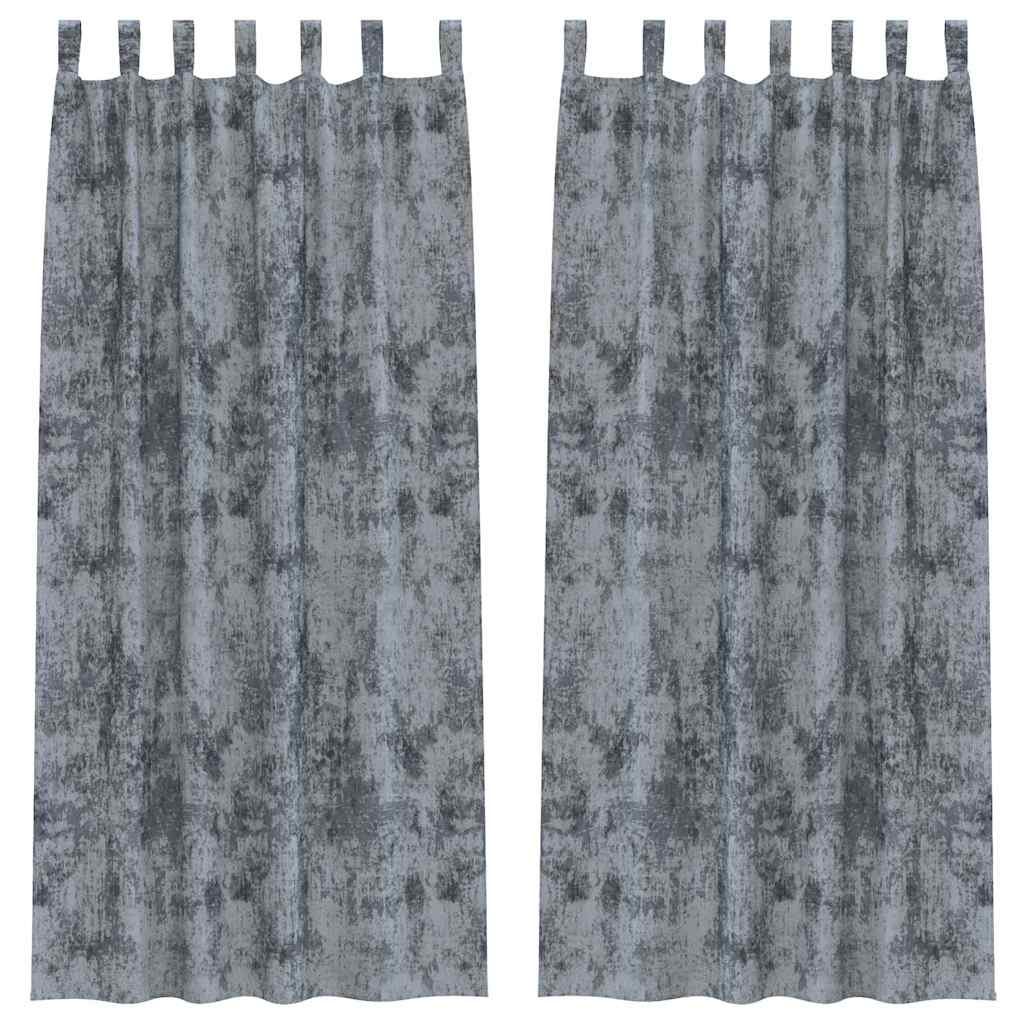 Velvet Gordijnen 2 pcs Zilvergrijs 245 x 140 cm Fluweel is nu te koop bij PeponiXL, paradijselijk wonen!