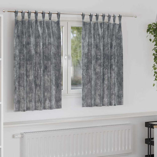 Velvet Gordijnen met gordijnen 2 pcs Grijs 140 x 140 cm Fluweel is nu te koop bij PeponiXL, paradijselijk wonen!