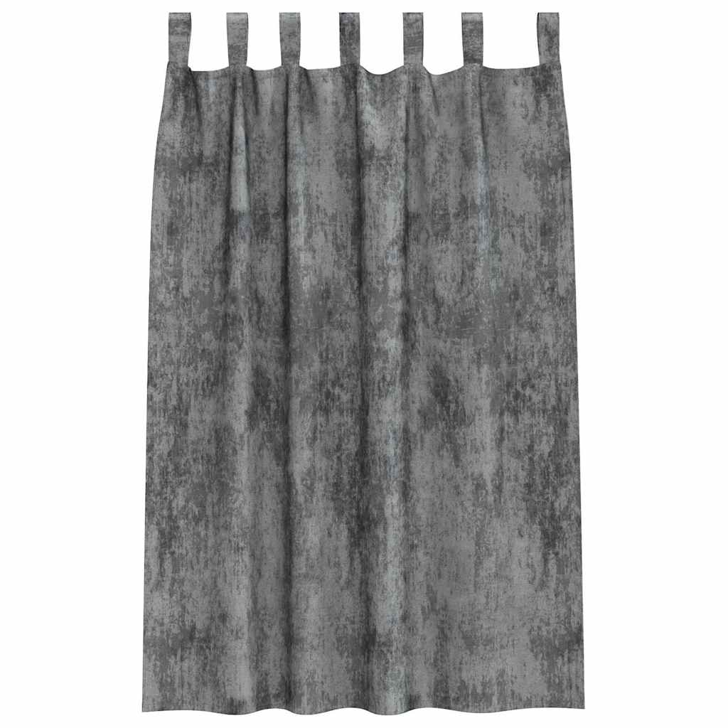 Velvet Gordijnen met gordijnen 2 pcs Grijs 175 x 140 cm Fluweel is nu te koop bij PeponiXL, paradijselijk wonen!