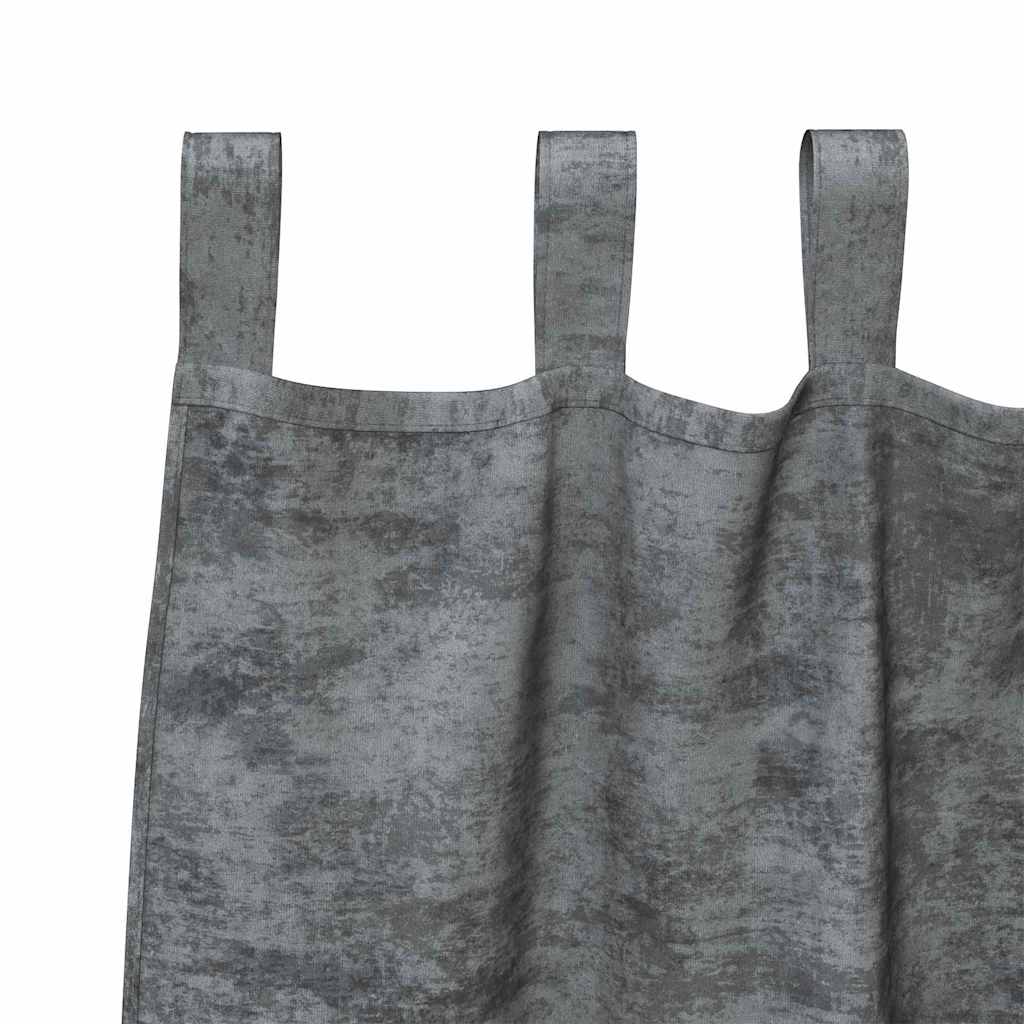 Velvet Gordijnen met gordijnen 2 pcs Grijs 260 x 140 cm Fluweel is nu te koop bij PeponiXL, paradijselijk wonen!