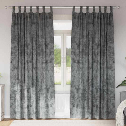 Velvet Gordijnen met gordijnen 2 pcs Grijs 260 x 140 cm Fluweel is nu te koop bij PeponiXL, paradijselijk wonen!