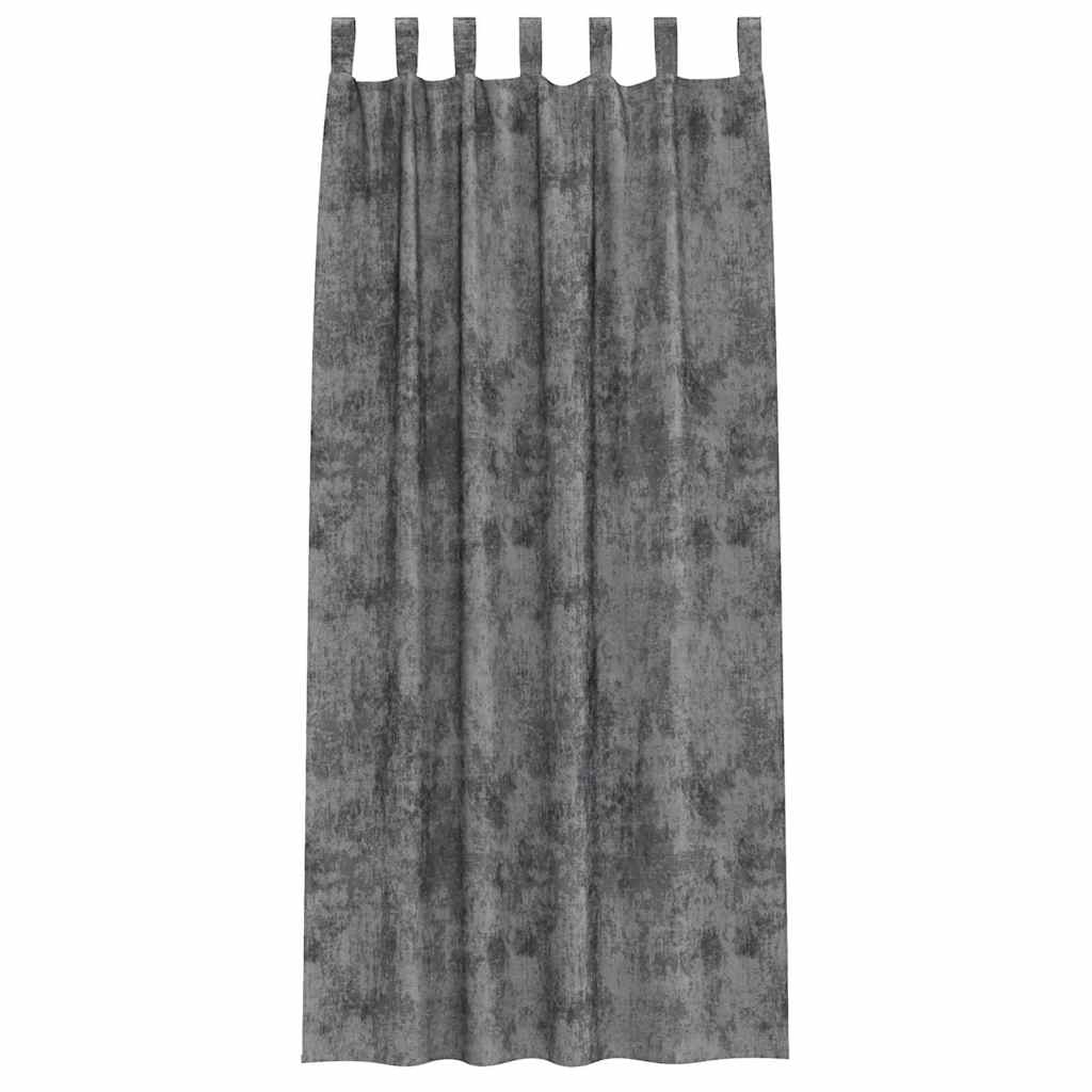 Velvet Gordijnen met gordijnen 2 pcs Grijs 260 x 140 cm Fluweel is nu te koop bij PeponiXL, paradijselijk wonen!