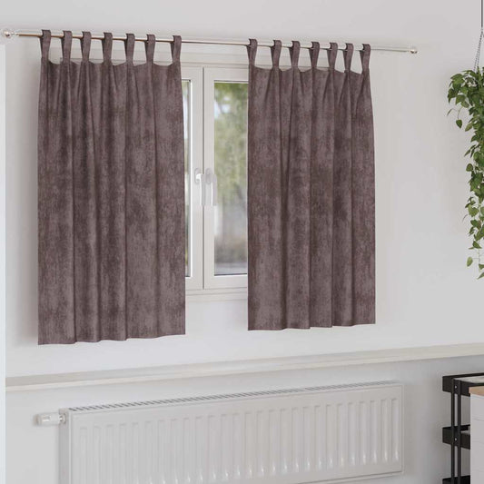 Velvet Gordijnen met gordijnen 2 pcs Bruin 140 x 140 cm Fluweel is nu te koop bij PeponiXL, paradijselijk wonen!
