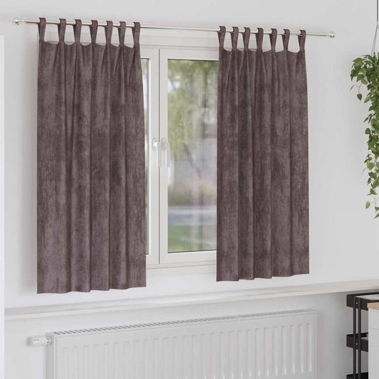Velvet Gordijnen met gordijnen 2 pcs Bruin 175 x 140 cm Fluweel is nu te koop bij PeponiXL, paradijselijk wonen!