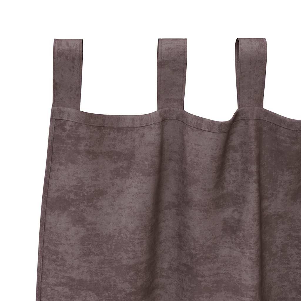 Velvet Gordijnen met gordijnen 2 pcs Bruin 260 x 140 cm Fluweel is nu te koop bij PeponiXL, paradijselijk wonen!