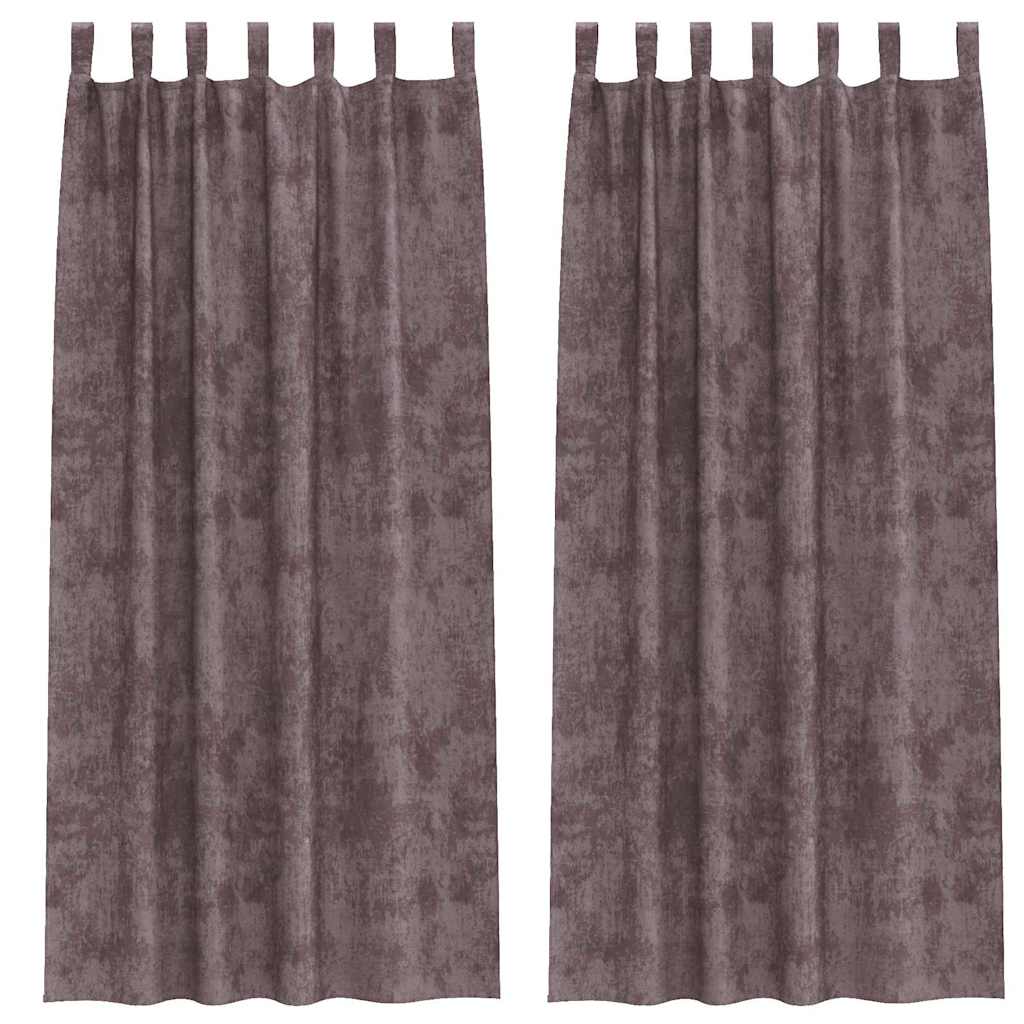 Velvet Gordijnen met gordijnen 2 pcs Bruin 260 x 140 cm Fluweel is nu te koop bij PeponiXL, paradijselijk wonen!