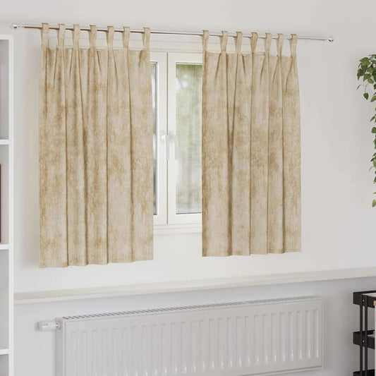 Velvet Gordijnen met gordijnen 2 pcs Crème 140 x 140 cm Fluweel is nu te koop bij PeponiXL, paradijselijk wonen!