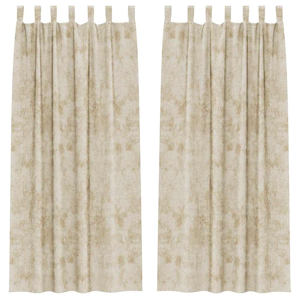 Velvet Gordijnen met gordijnen 2 pcs Crème 245 x 140 cm Fluweel is nu te koop bij PeponiXL, paradijselijk wonen!