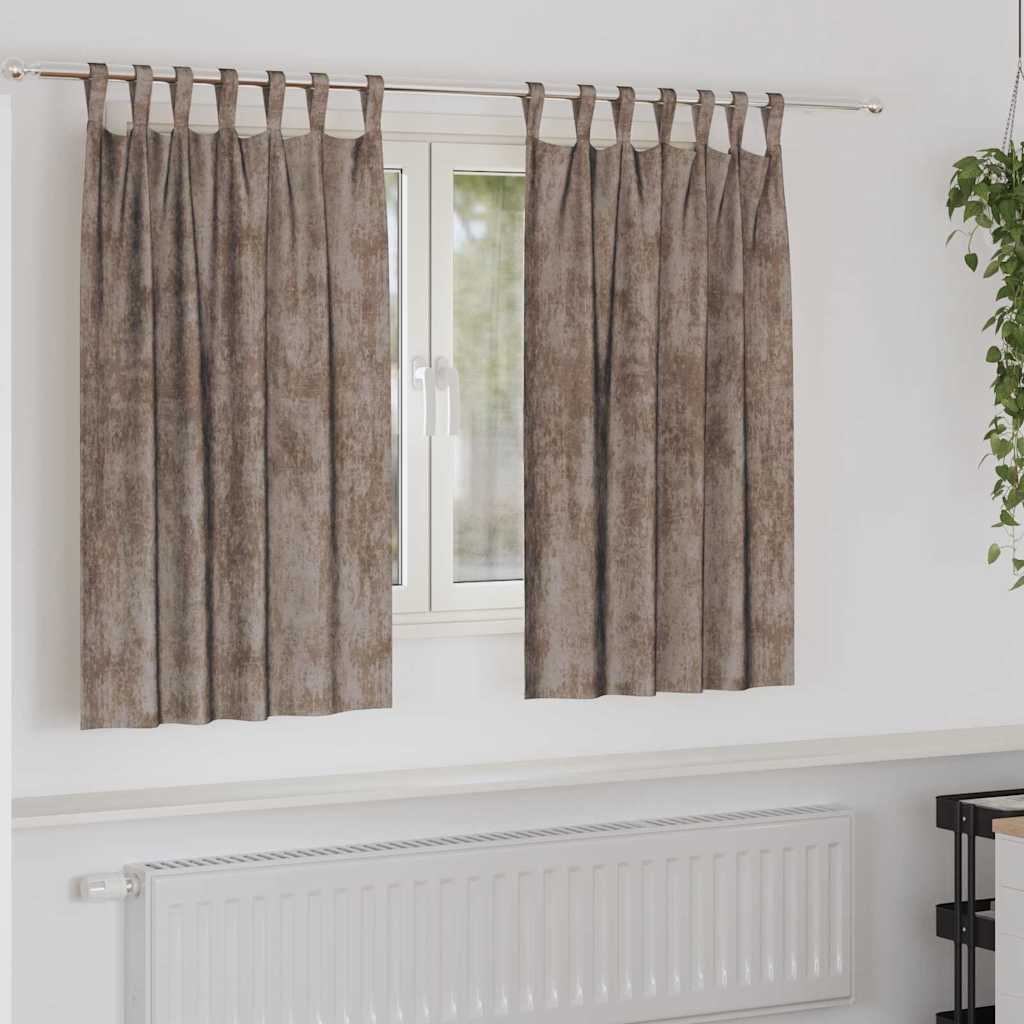 Velvet Gordijnen 2 pcs Cappuccino 140 x 140 cm Fluweel is nu te koop bij PeponiXL, paradijselijk wonen!