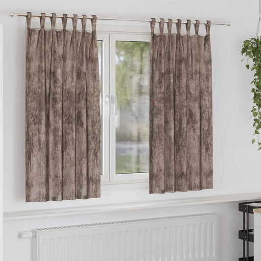 Velvet Gordijnen 2 pcs Cappuccino 175 x 140 cm Fluweel is nu te koop bij PeponiXL, paradijselijk wonen!