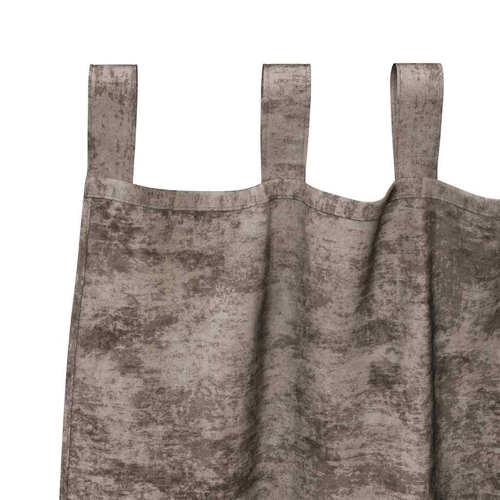 Velvet Gordijnen 2 pcs Cappuccino 260 x 140 cm Fluweel is nu te koop bij PeponiXL, paradijselijk wonen!