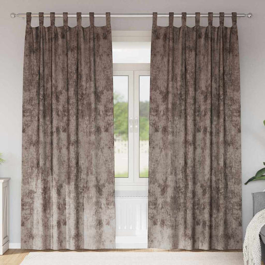 Velvet Gordijnen 2 pcs Cappuccino 260 x 140 cm Fluweel is nu te koop bij PeponiXL, paradijselijk wonen!