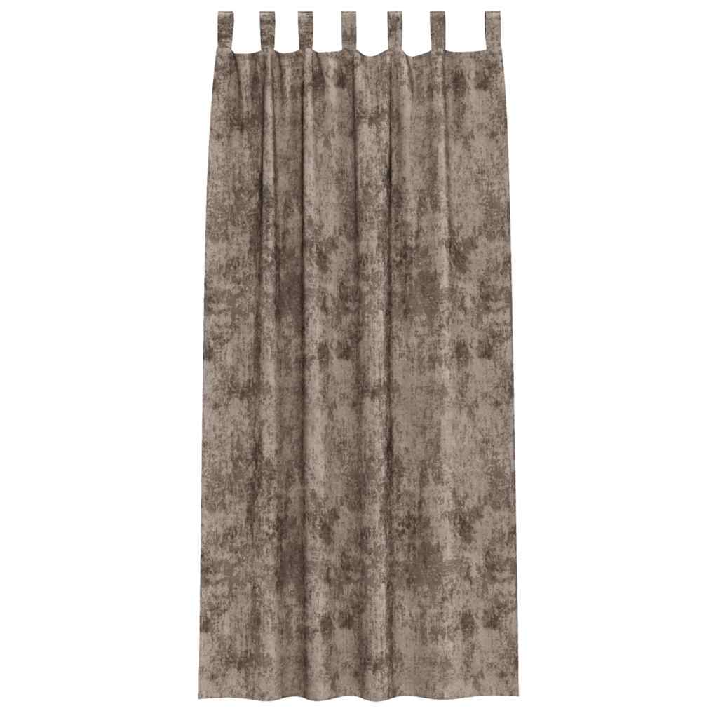 Velvet Gordijnen 2 pcs Cappuccino 260 x 140 cm Fluweel is nu te koop bij PeponiXL, paradijselijk wonen!
