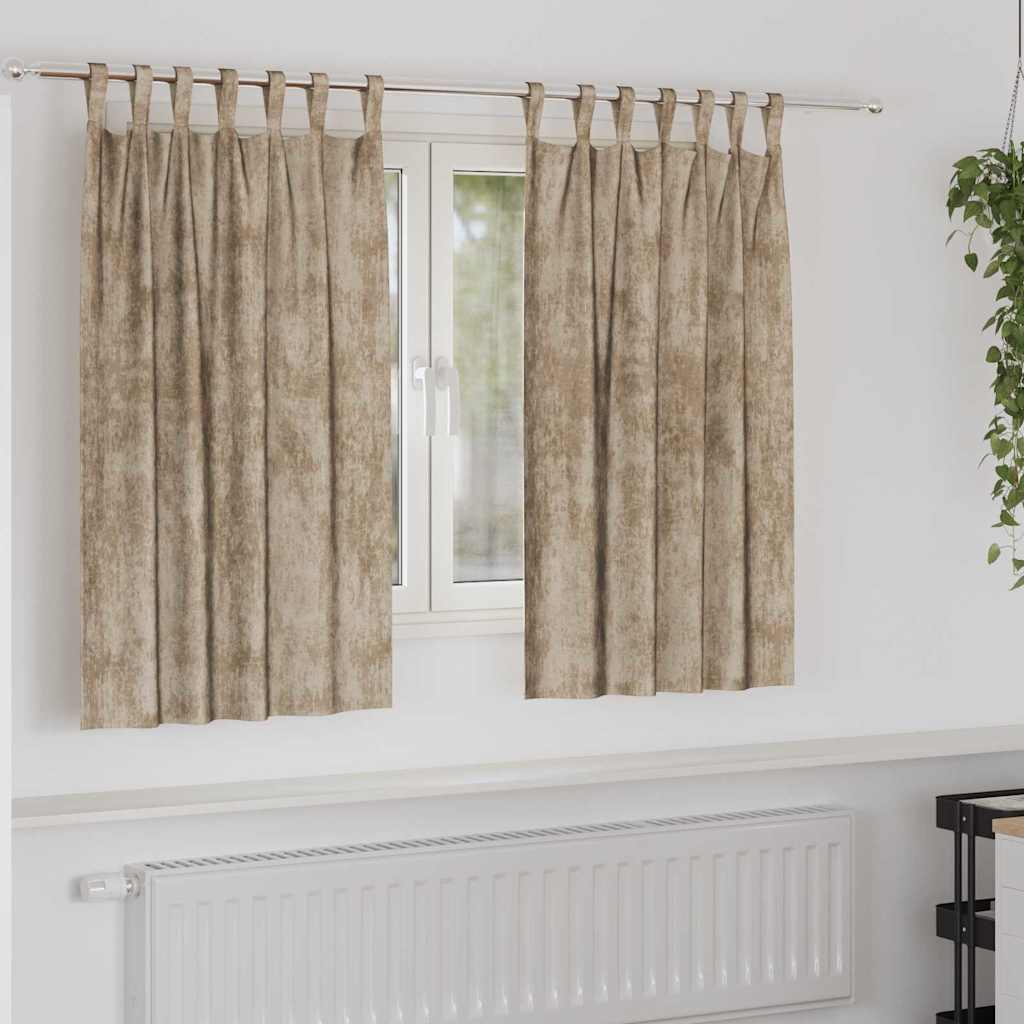 Velvet Gordijnen 2 pcs champagne 140 x 140 cm Fluweel is nu te koop bij PeponiXL, paradijselijk wonen!