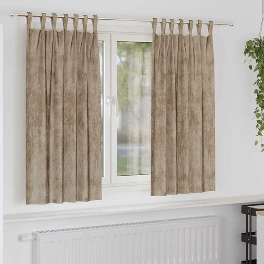 Velvet Gordijnen 2 pcs champagne 175 x 140 cm Fluweel is nu te koop bij PeponiXL, paradijselijk wonen!