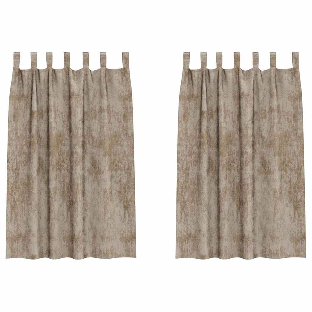 Velvet Gordijnen 2 pcs champagne 175 x 140 cm Fluweel is nu te koop bij PeponiXL, paradijselijk wonen!