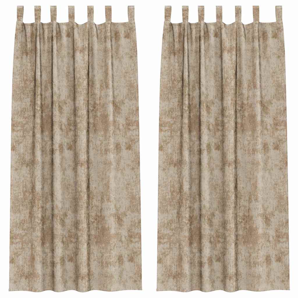 Velvet Gordijnen 2 pcs champagne 245 x 140 cm Fluweel is nu te koop bij PeponiXL, paradijselijk wonen!