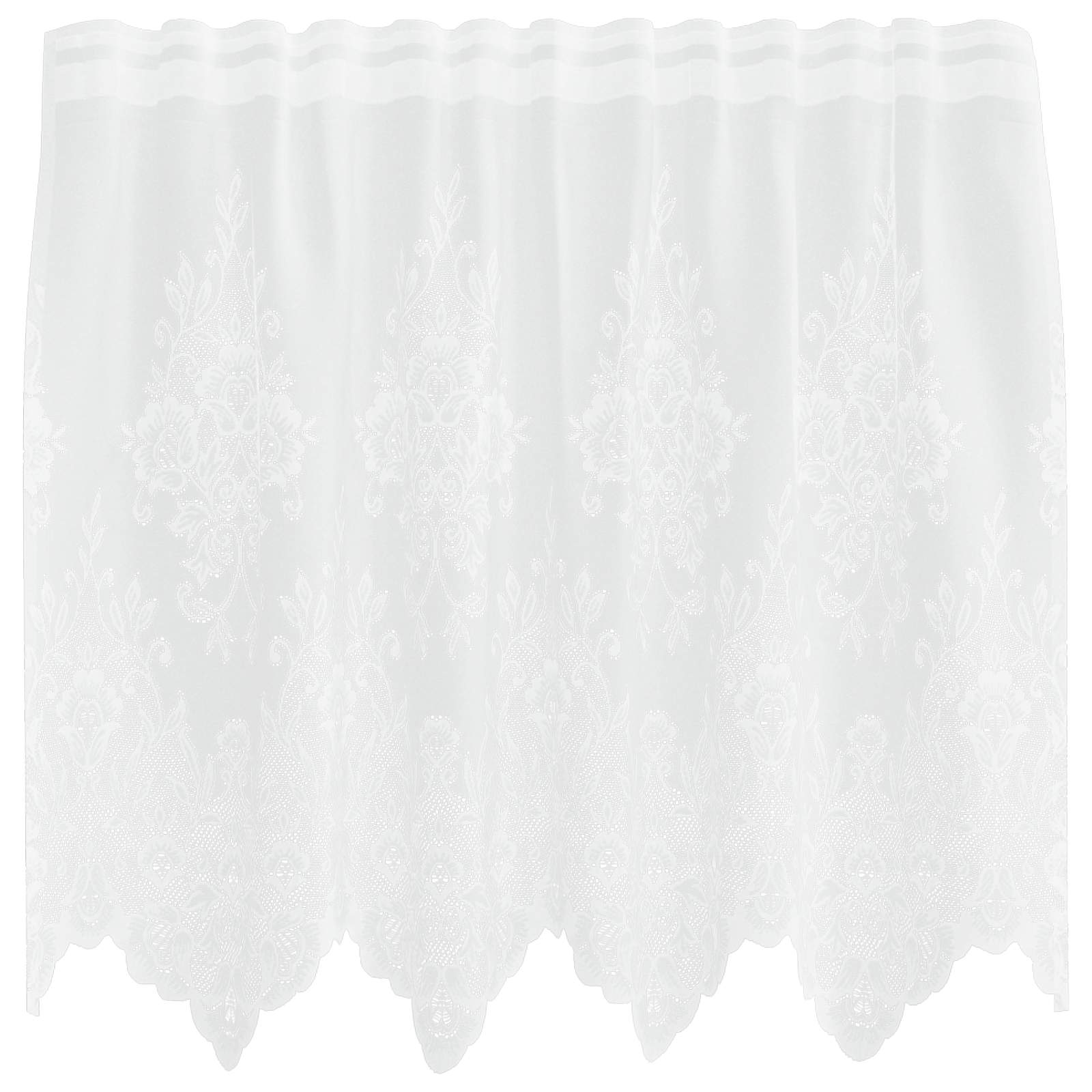 Kantgordijn met gordijnen Bloemen Wit 100 x 150 cm Polyester is nu te koop bij PeponiXL, paradijselijk wonen!
