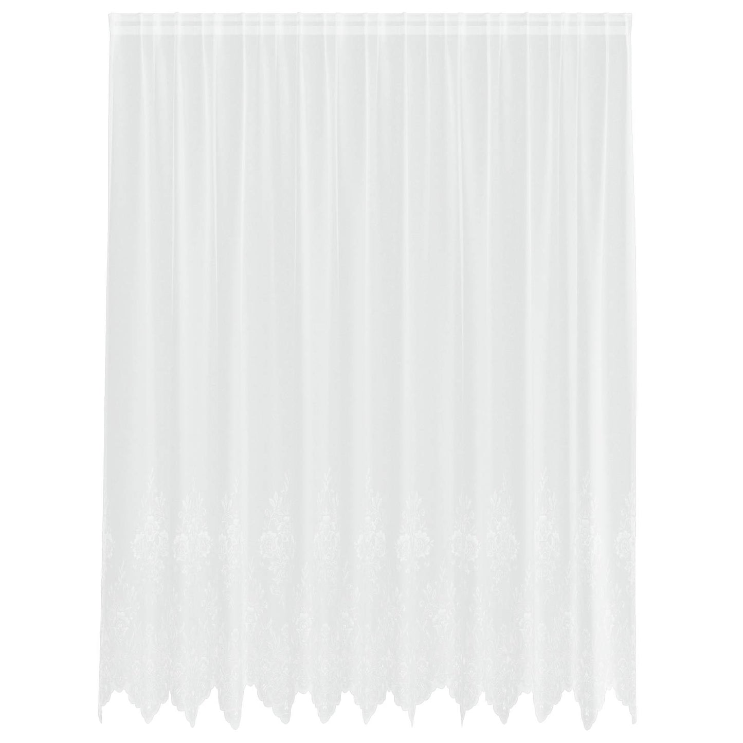 Kantgordijn met gordijnen Bloemen Wit 220 x 300 cm Polyester is nu te koop bij PeponiXL, paradijselijk wonen!