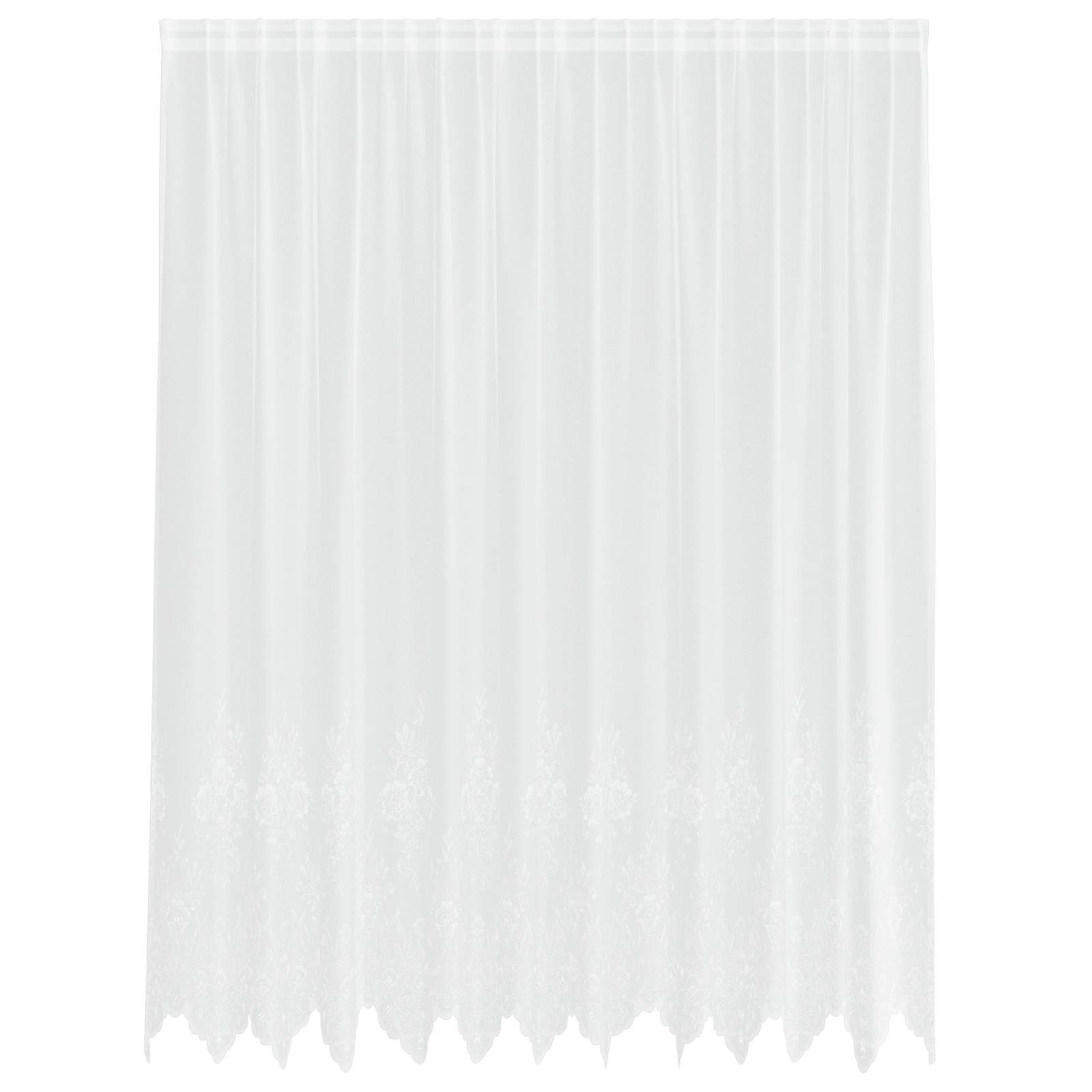 Kantgordijn met gordijnen Bloemen Wit 220 x 300 cm Polyester is nu te koop bij PeponiXL, paradijselijk wonen!