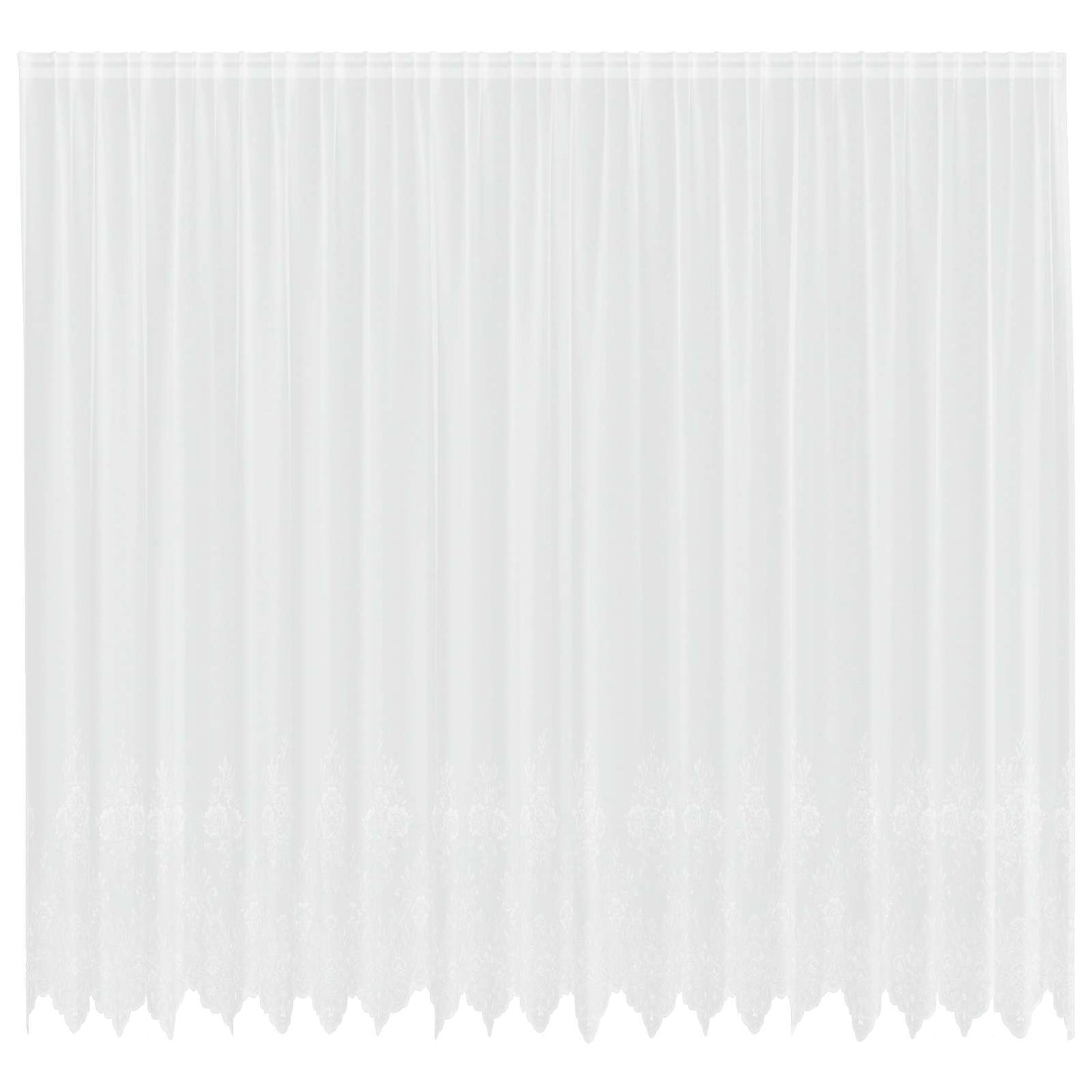 Kantgordijn met gordijnen Bloemen Wit 300 x 500 cm Polyester is nu te koop bij PeponiXL, paradijselijk wonen!