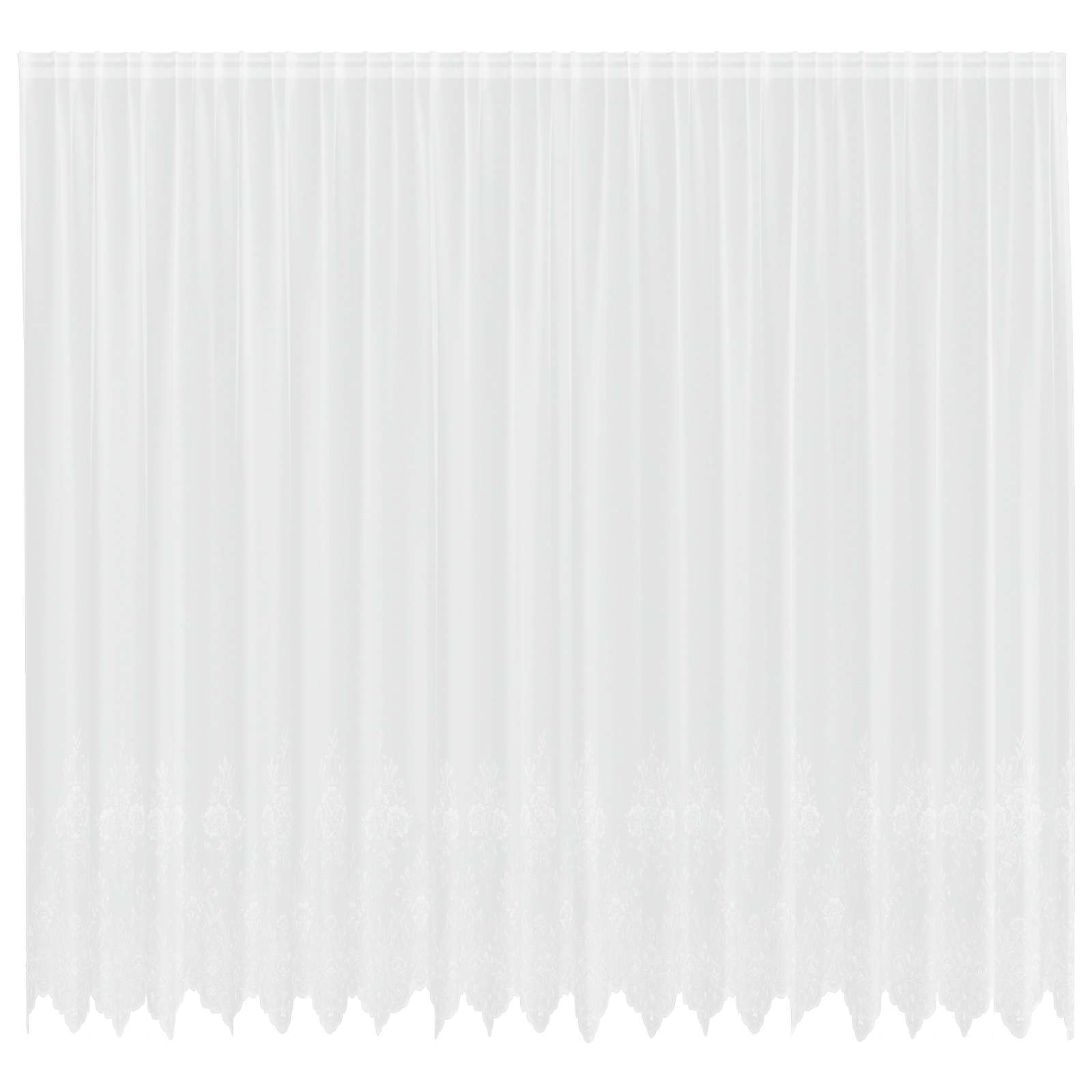 Kantgordijn met gordijnen Bloemen Wit 300 x 500 cm Polyester is nu te koop bij PeponiXL, paradijselijk wonen!