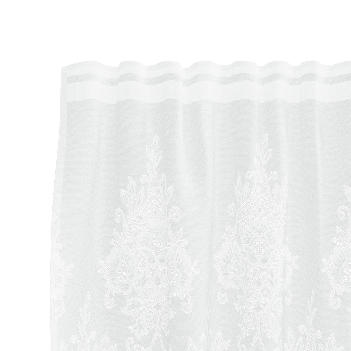 Kantgordijn met gordijnen Bloemen Wit 100 x 600 cm Polyester is nu te koop bij PeponiXL, paradijselijk wonen!