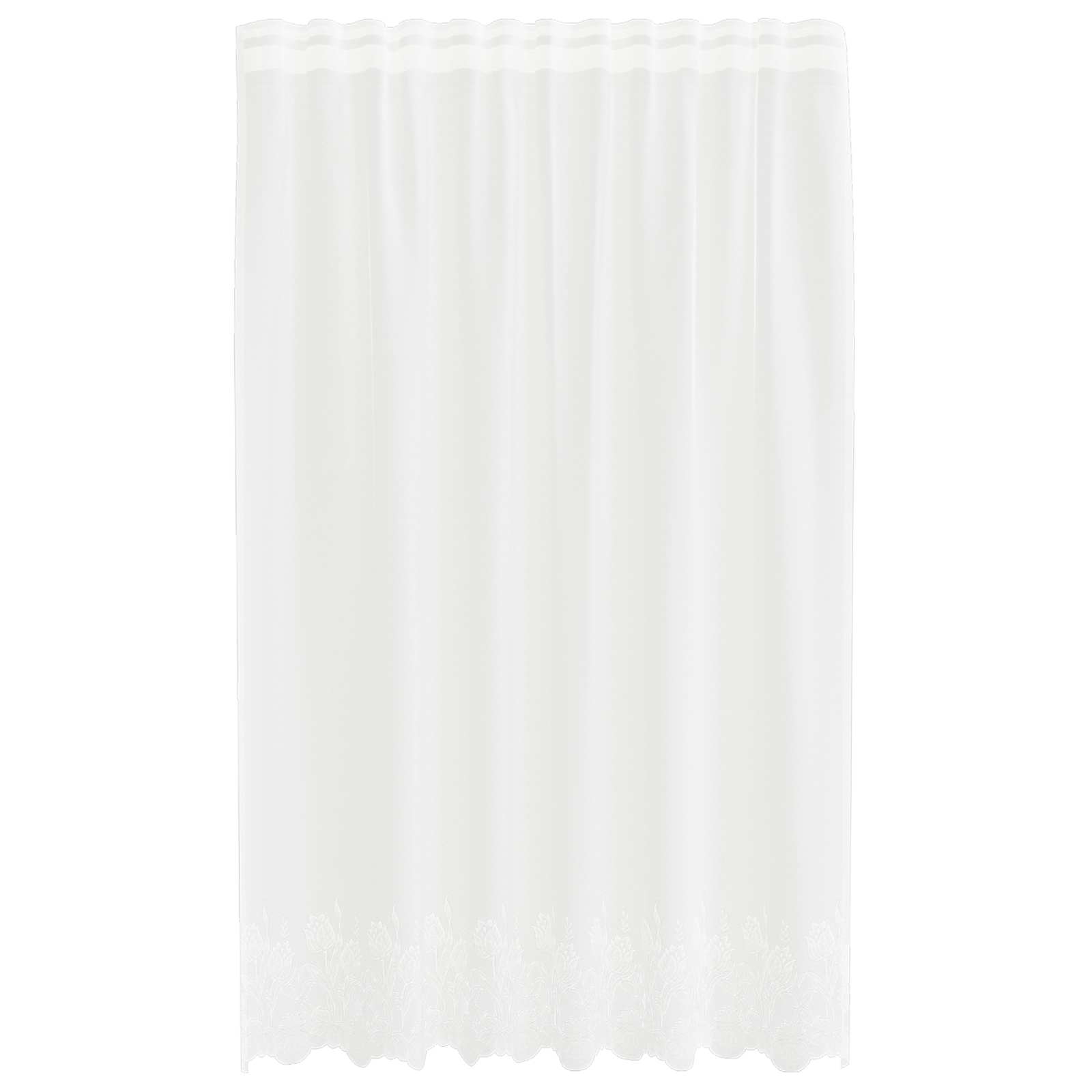 Kantgordijn met gordijnen Bloemen Wit 140 x 150 cm Polyester is nu te koop bij PeponiXL, paradijselijk wonen!