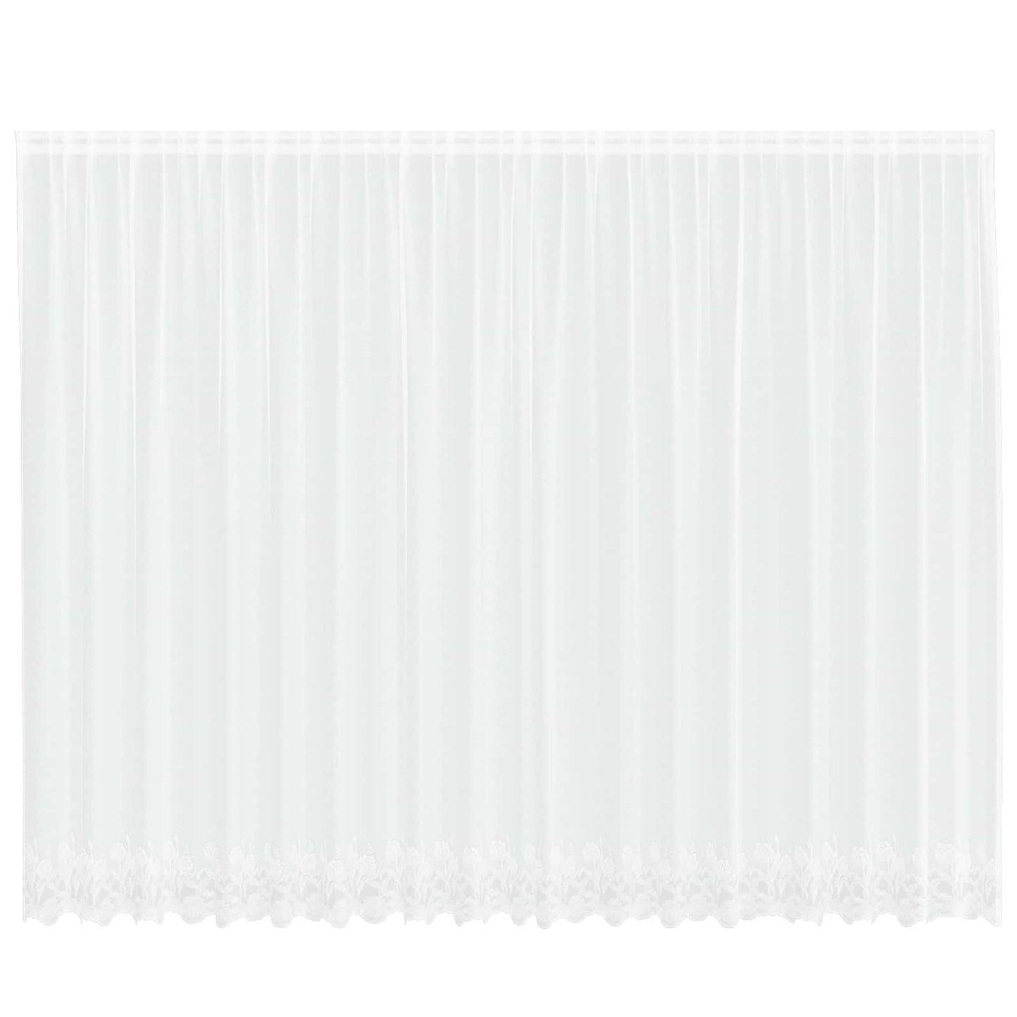Kantgordijn met gordijnen Bloemen Wit 220 x 500 cm Polyester is nu te koop bij PeponiXL, paradijselijk wonen!