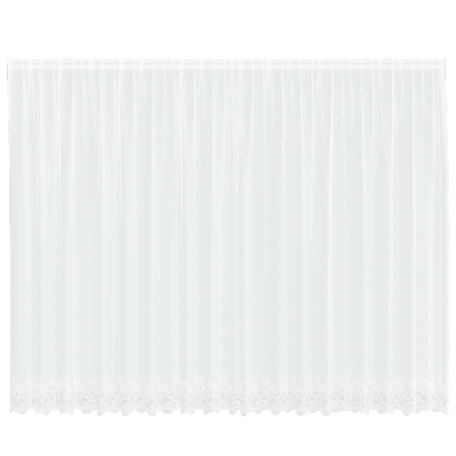 Kantgordijn met gordijnen Bloemen Wit 245 x 500 cm Polyester is nu te koop bij PeponiXL, paradijselijk wonen!