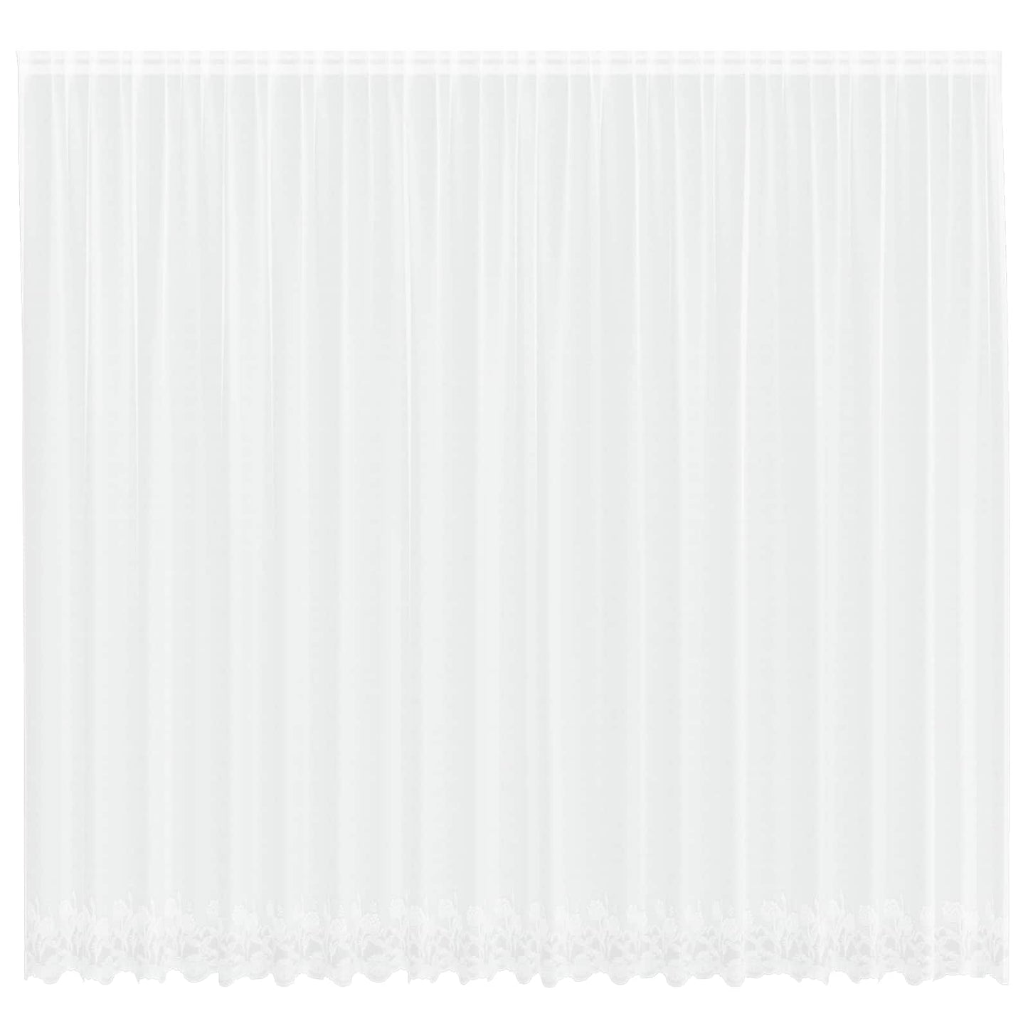 Kantgordijn met gordijnen Bloemen Wit 300 x 500 cm Polyester is nu te koop bij PeponiXL, paradijselijk wonen!