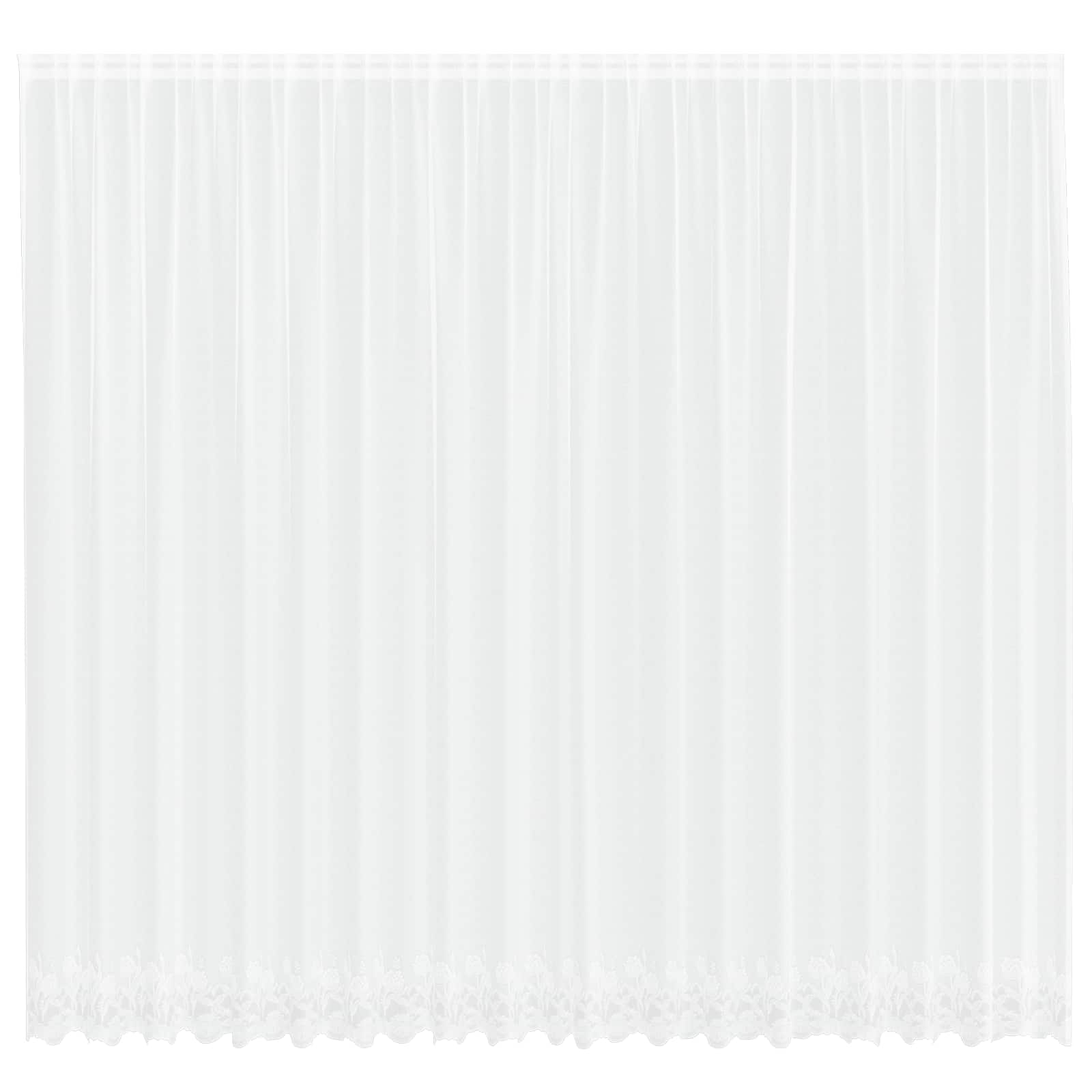 Kantgordijn met gordijnen Bloemen Wit 300 x 500 cm Polyester is nu te koop bij PeponiXL, paradijselijk wonen!
