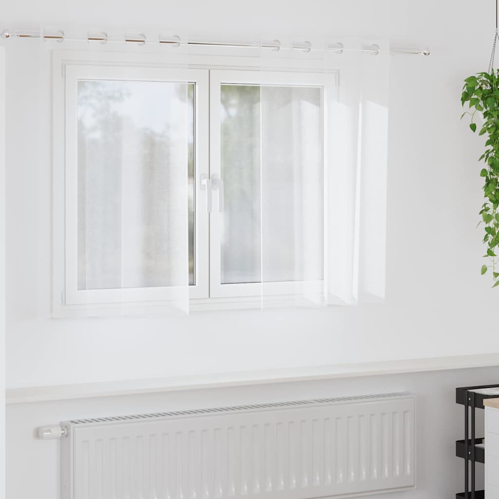 Voile Gordijn met gordijnen 2 pcs Wit 140 x 140 cm Polyester is nu te koop bij PeponiXL, paradijselijk wonen!