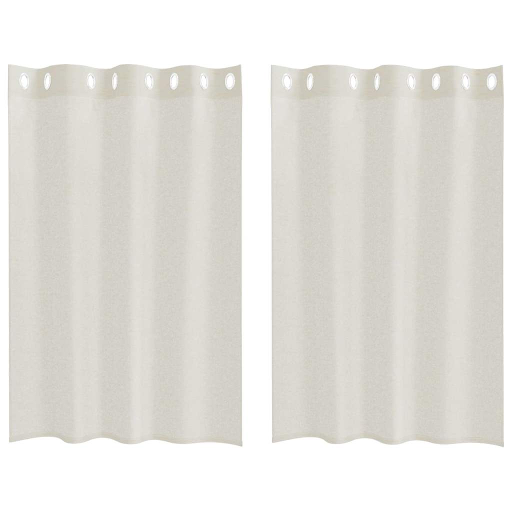 Voile Gordijn met gordijnen 2 pcs Crème 140 x 140 cm Polyester is nu te koop bij PeponiXL, paradijselijk wonen!