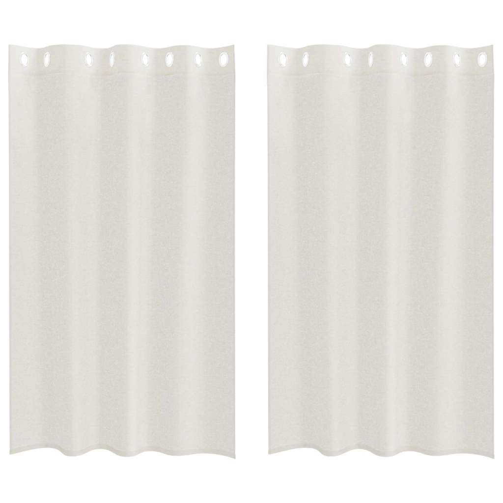 Voile Gordijn met gordijnen 2 pcs Crème 175 x 140 cm Polyester is nu te koop bij PeponiXL, paradijselijk wonen!