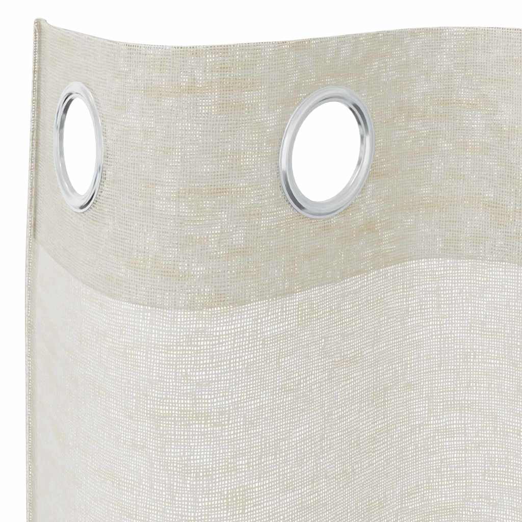 Voile Gordijn met gordijnen 2 pcs Crème 260 x 140 cm Polyester is nu te koop bij PeponiXL, paradijselijk wonen!