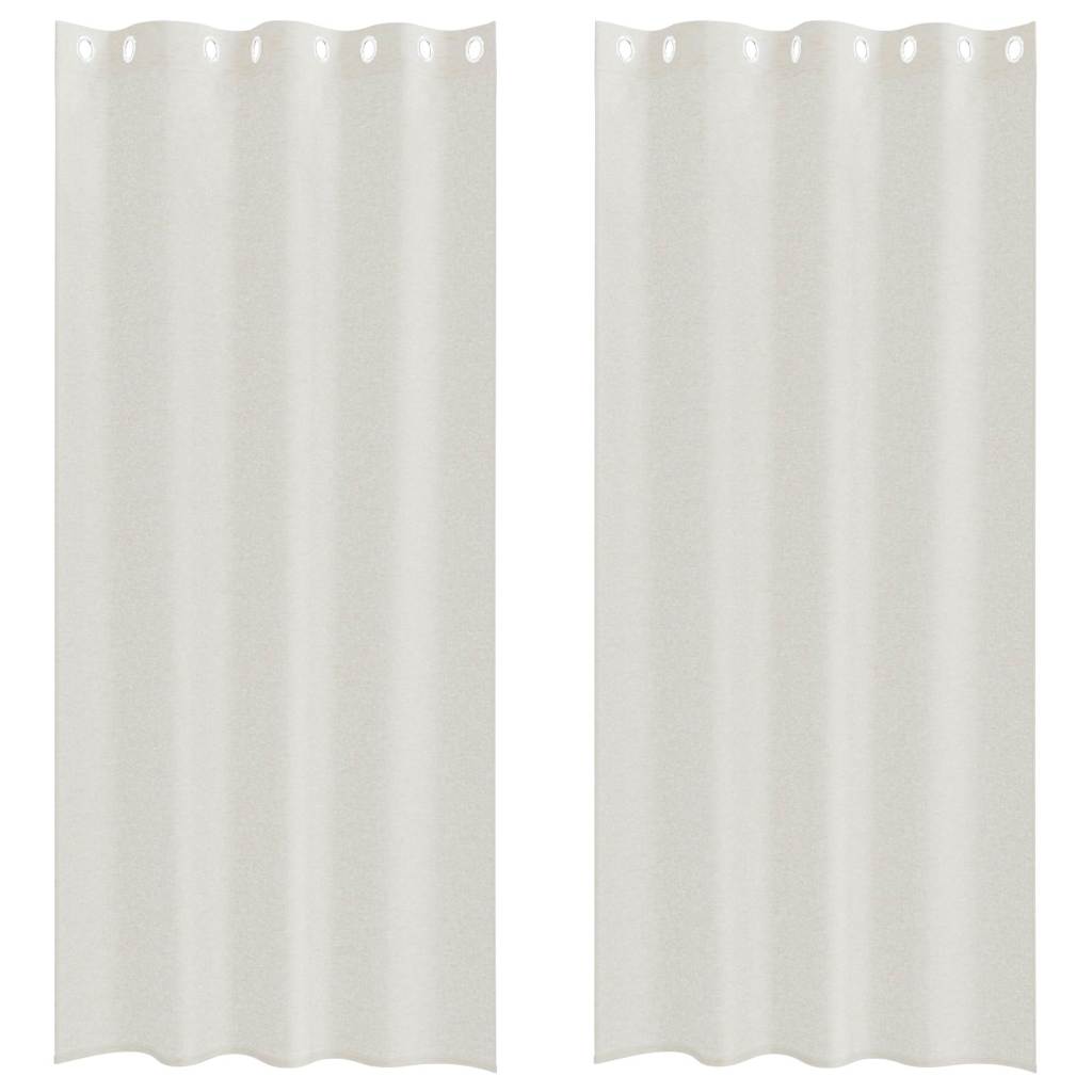 Voile Gordijn met gordijnen 2 pcs Crème 260 x 140 cm Polyester is nu te koop bij PeponiXL, paradijselijk wonen!